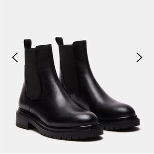 Black Leather Chelsea Boots